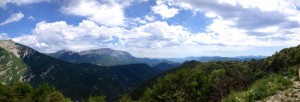 Looking back at the southern Vercors mountains from the Col de Rousset