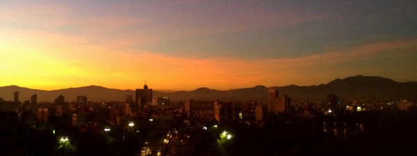 The legendary pollution in Mexico City makes for a great sunset