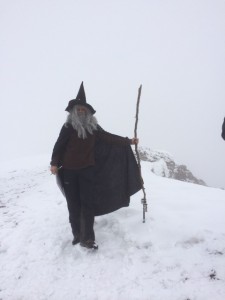 Gandalf at the summit. Don't ask me why. I was too knackered to speak, never mind ask a question in French